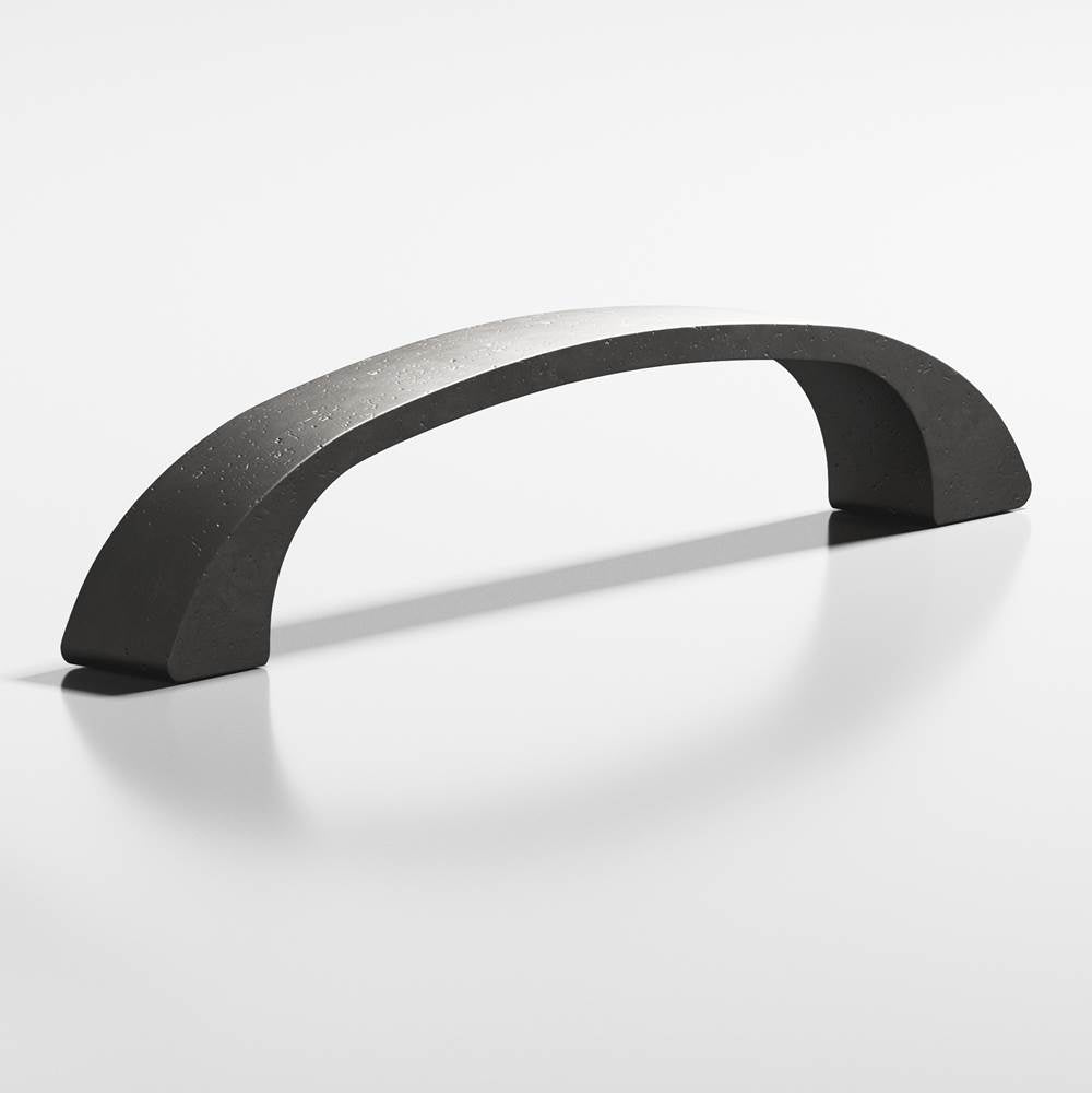 Colonial Bronze - 3.5'' center-to-center, 4'' overall, 0.4375'' diameter Bow Cabinet Pull hand finished in Distressed Satin Black - Distressed Satin Black
