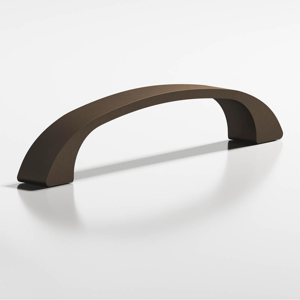 Colonial Bronze - 3.5'' center-to-center, 4'' overall, 0.4375'' diameter Bow Cabinet Pull hand finished in Heritage Bronze - Heritage Bronze