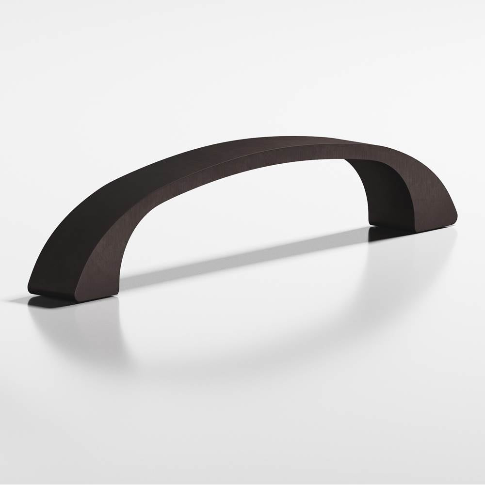 Colonial Bronze - 3.5'' center-to-center, 4'' overall, 0.4375'' diameter Bow Cabinet Pull hand finished in Matte Dark Statuary Bronze - Matte Dark Statuary Bronze