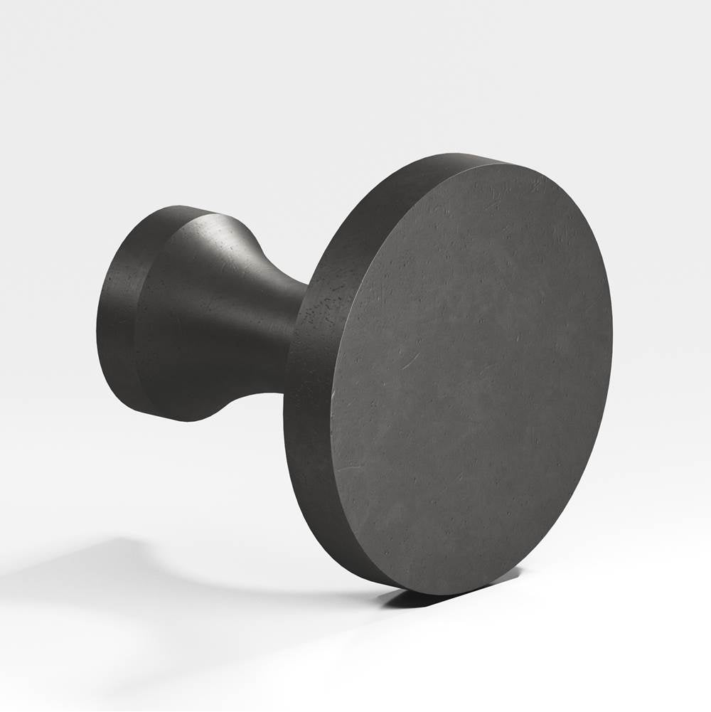 Colonial Bronze - 1.125'' diameter Round Cabinet Knob hand finished in Distressed Satin Black - Distressed Satin Black