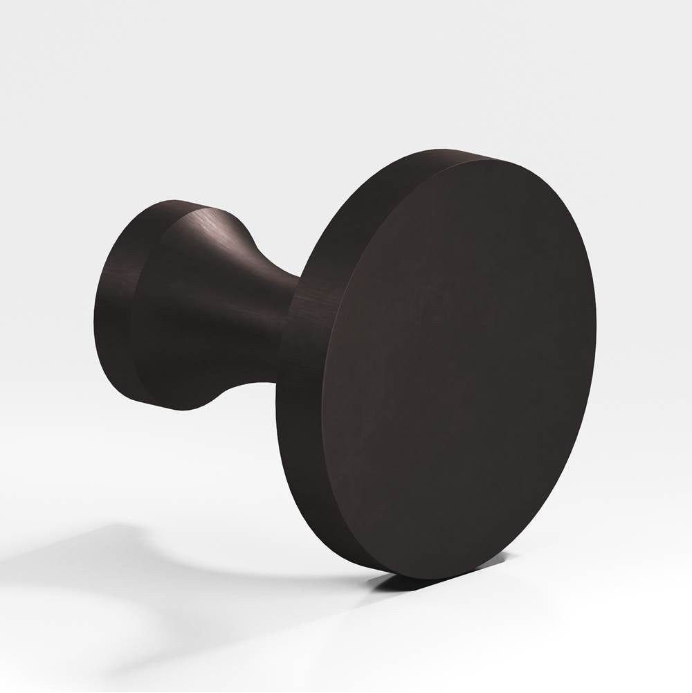 Colonial Bronze - 1.5'' diameter Round Cabinet Knob, Back-to-Back Shower Door Knob Kit hand finished in Matte Dark Statuary Bronze - Matte Dark Statuary Bronze