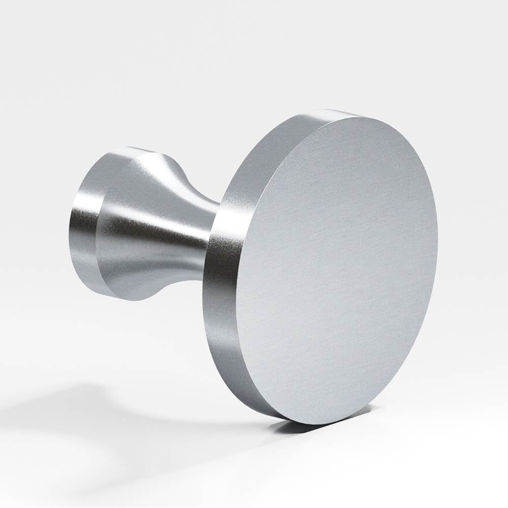 Colonial Bronze - 1.125'' diameter Round Cabinet Knob hand finished in Satin Chrome - Satin Chrome