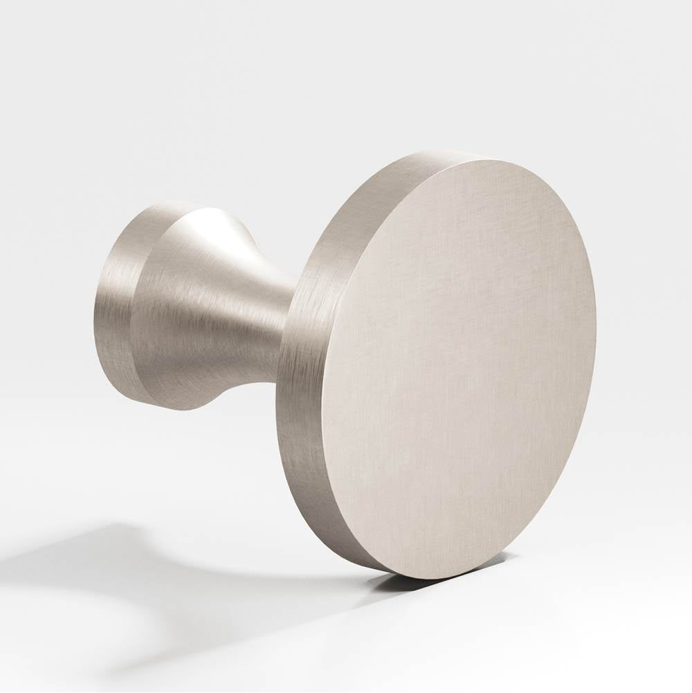 Colonial Bronze - 1.125'' diameter Round Cabinet Knob hand finished in Matte Satin Nickel - Matte Satin Nickel