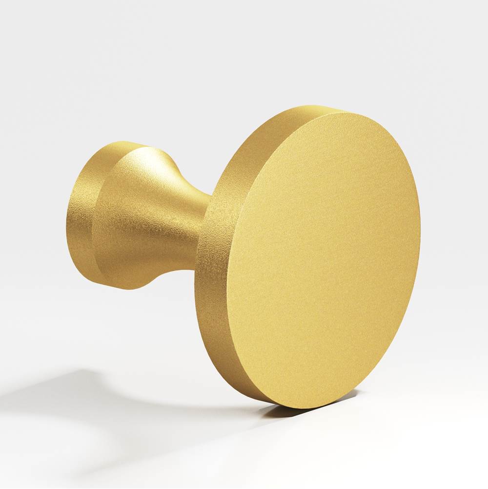 Colonial Bronze - 1.125'' diameter Round Cabinet Knob hand finished in Frost Brass - Frost Brass