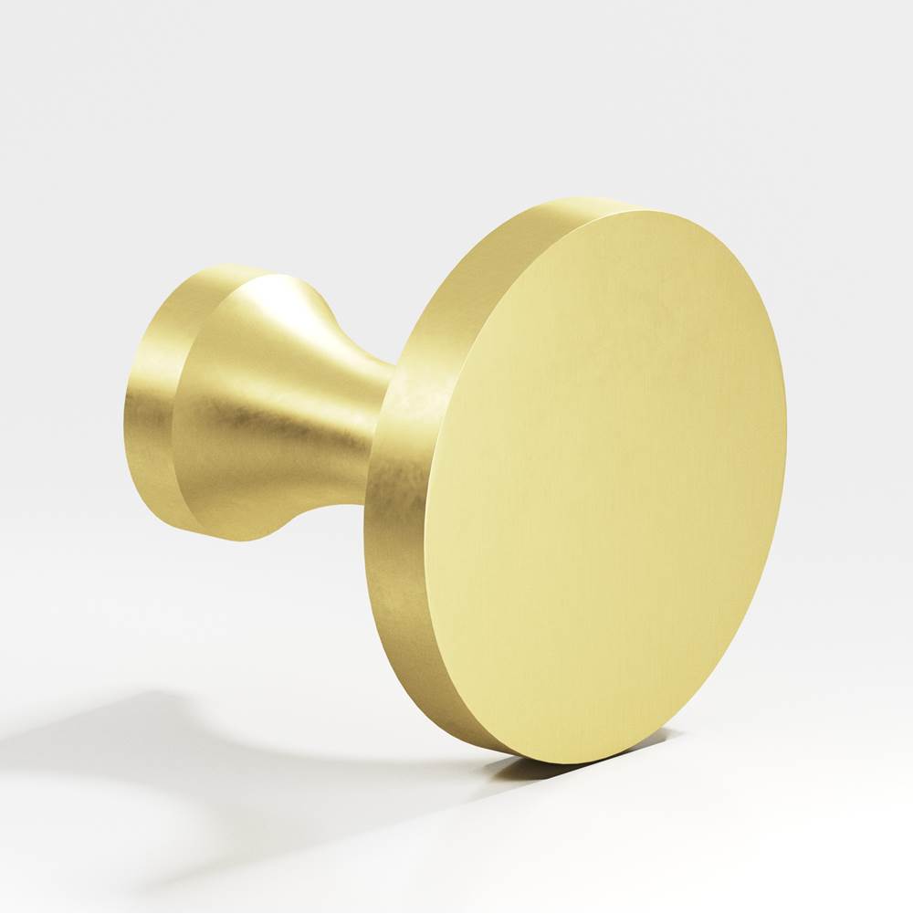 Colonial Bronze - 0.75'' diameter Round Cabinet Knob hand finished in Matte Satin Brass - Matte Satin Brass