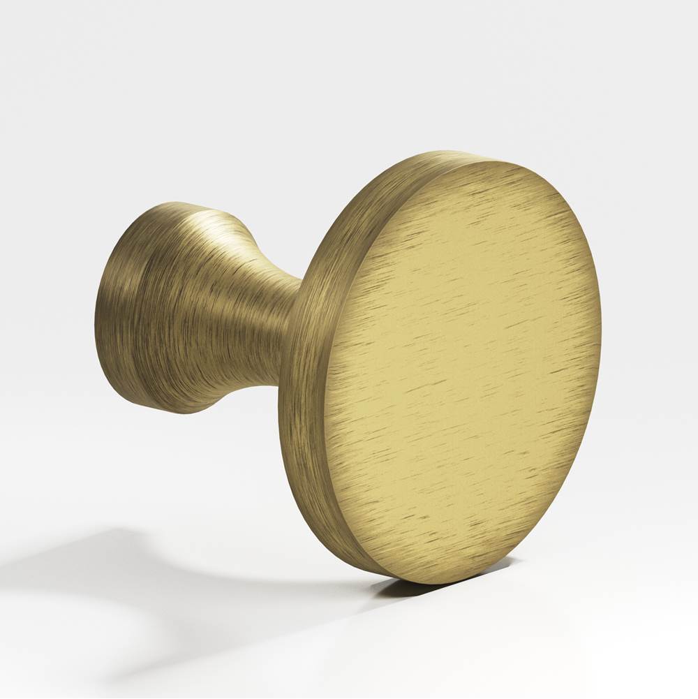Colonial Bronze - 1.125'' diameter Round Cabinet Knob hand finished in Matte Antique Satin Brass - Matte Antique Satin Brass