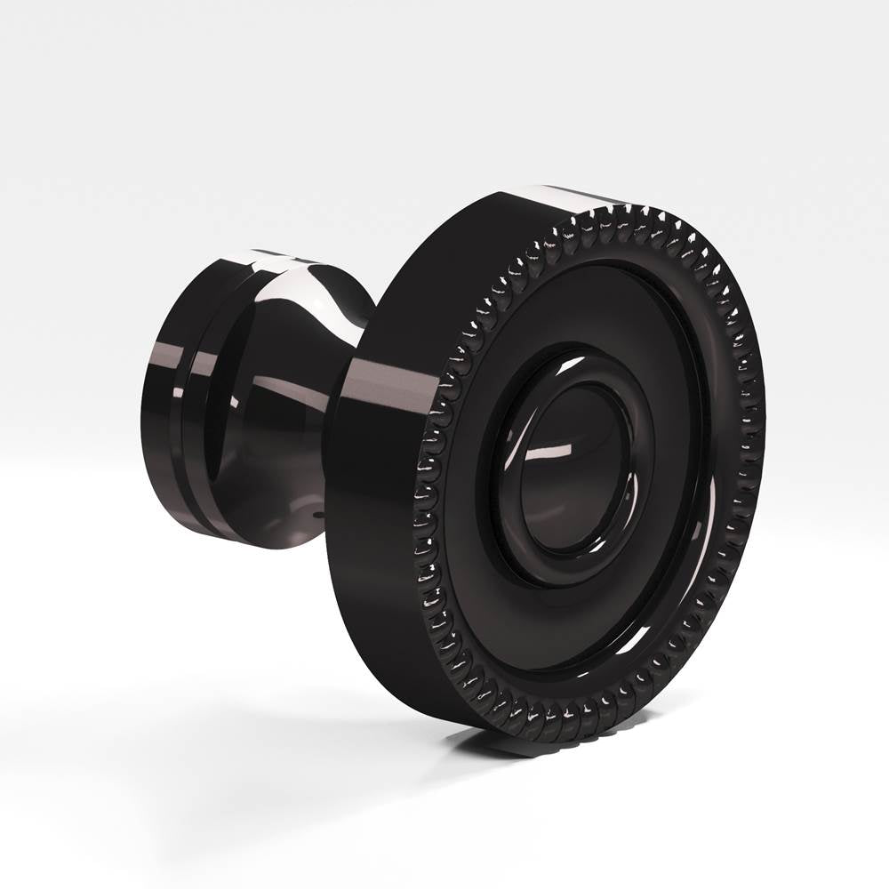 Colonial Bronze - 1.125'' diameter Round, beaded Cabinet Knob hand finished in Satin Black - Satin Black