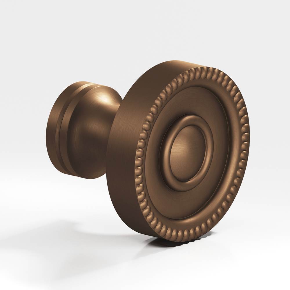 Colonial Bronze - 1.25'' diameter Round, beaded Cabinet Knob, Back-to-Back Shower Door Knob Kit hand finished in Matte Oil Rubbed Bronze - Matte Oil Rubbed Bronze