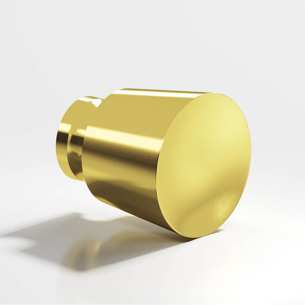 Colonial Bronze - 1'' diameter Round, tapered Cabinet Knob, Back-to-Back Shower Door Knob Kit hand finished in French Gold - French Gold