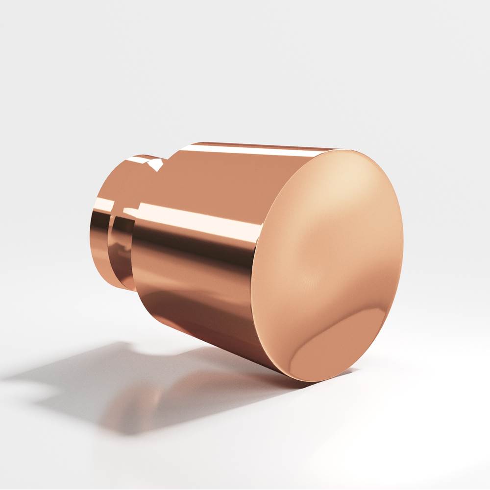Colonial Bronze - 1.25'' diameter Round, tapered Cabinet Knob, Back-to-Back Shower Door Knob Kit hand finished in Polished Copper - Polished Copper