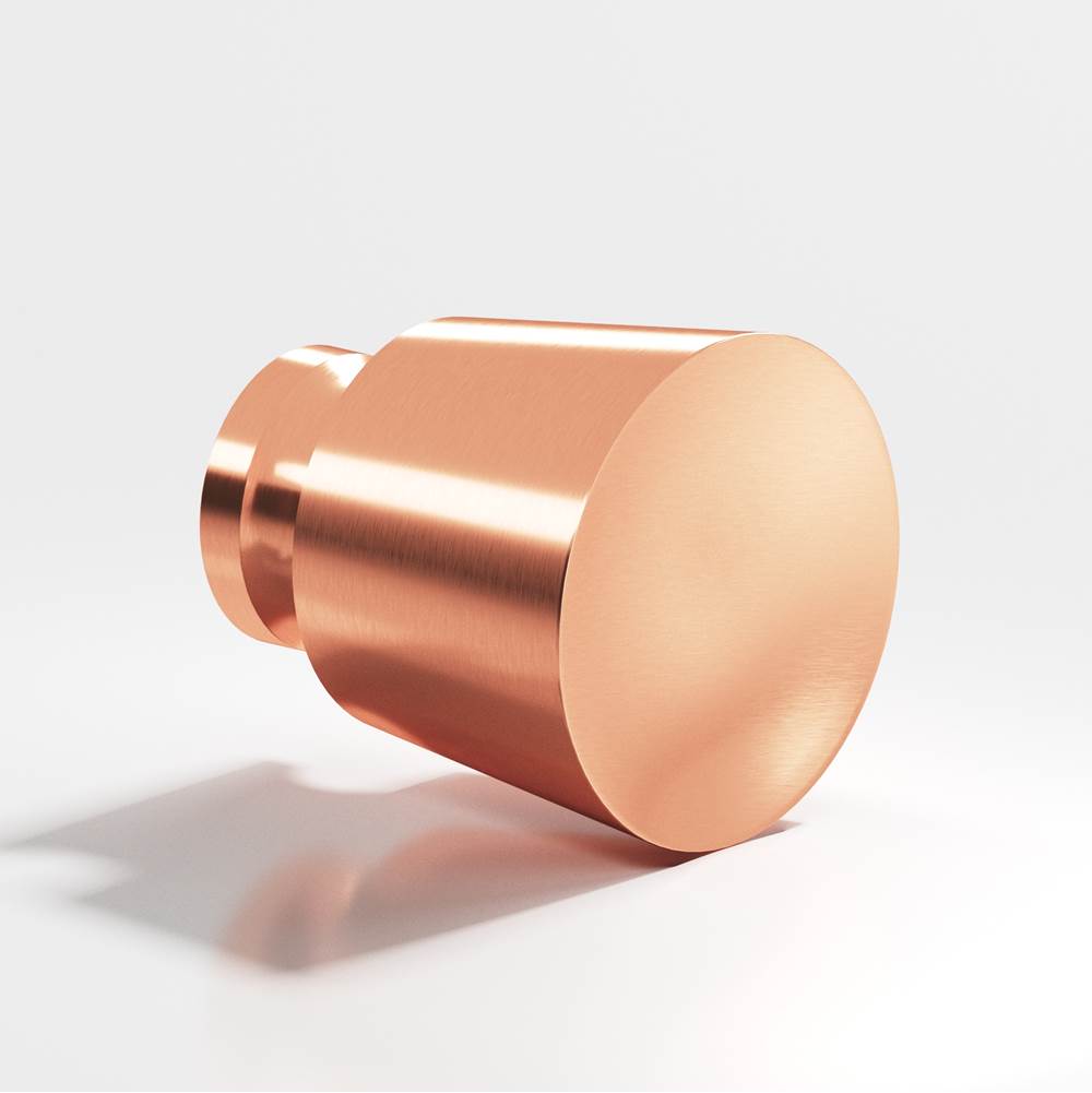 Colonial Bronze - 1'' diameter Round, tapered Cabinet Knob, Back-to-Back Shower Door Knob Kit hand finished in Satin Copper - Satin Copper