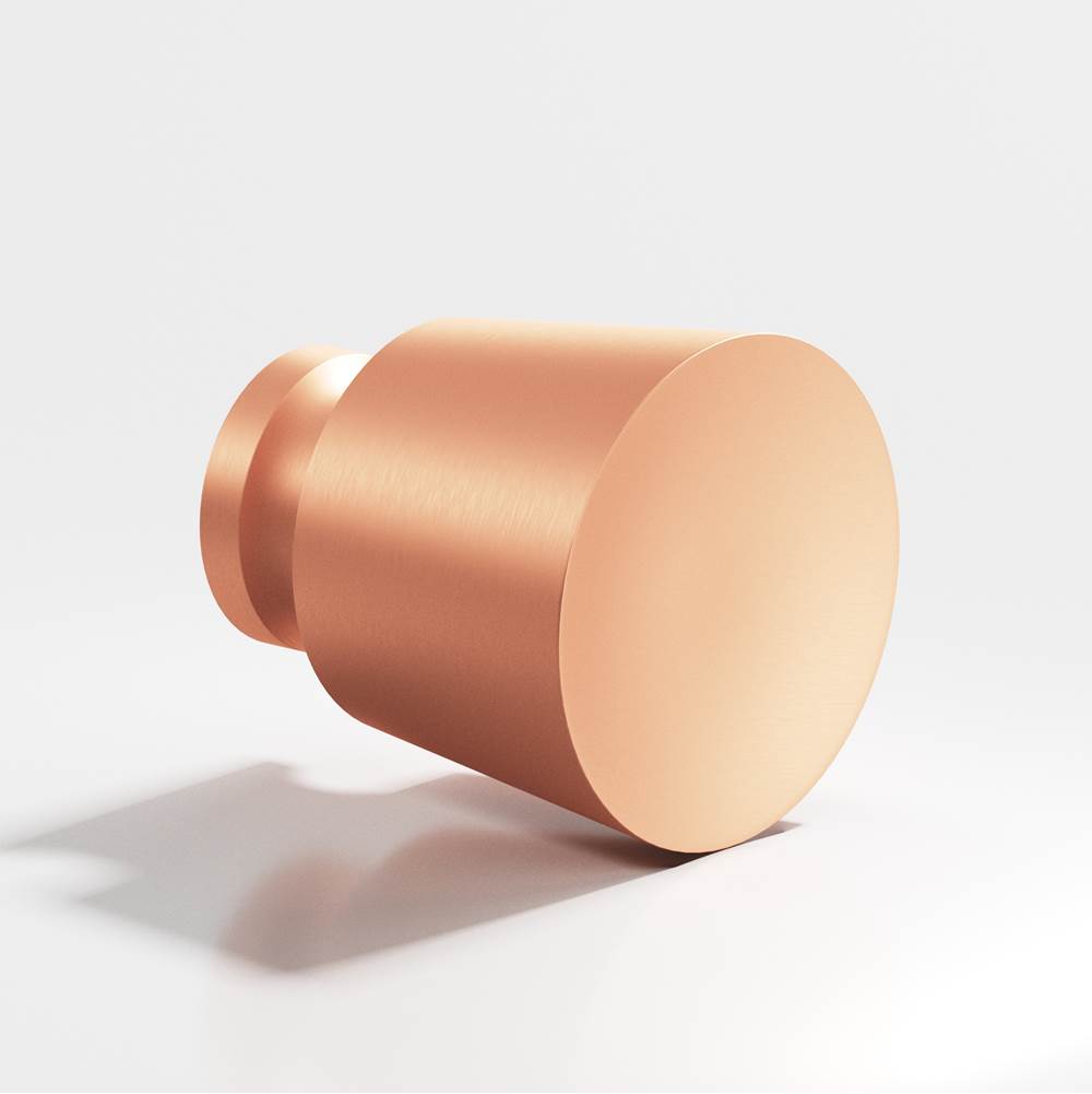 Colonial Bronze - 1'' diameter Round, tapered Cabinet Knob, Back-to-Back Shower Door Knob Kit hand finished in Matte Satin Copper - Matte Satin Copper