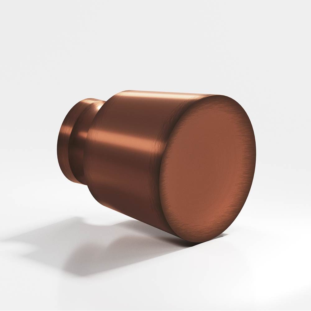 Colonial Bronze - 1.25'' diameter Round, tapered Cabinet Knob, Back-to-Back Shower Door Knob Kit hand finished in Matte Antique Copper - Matte Antique Copper