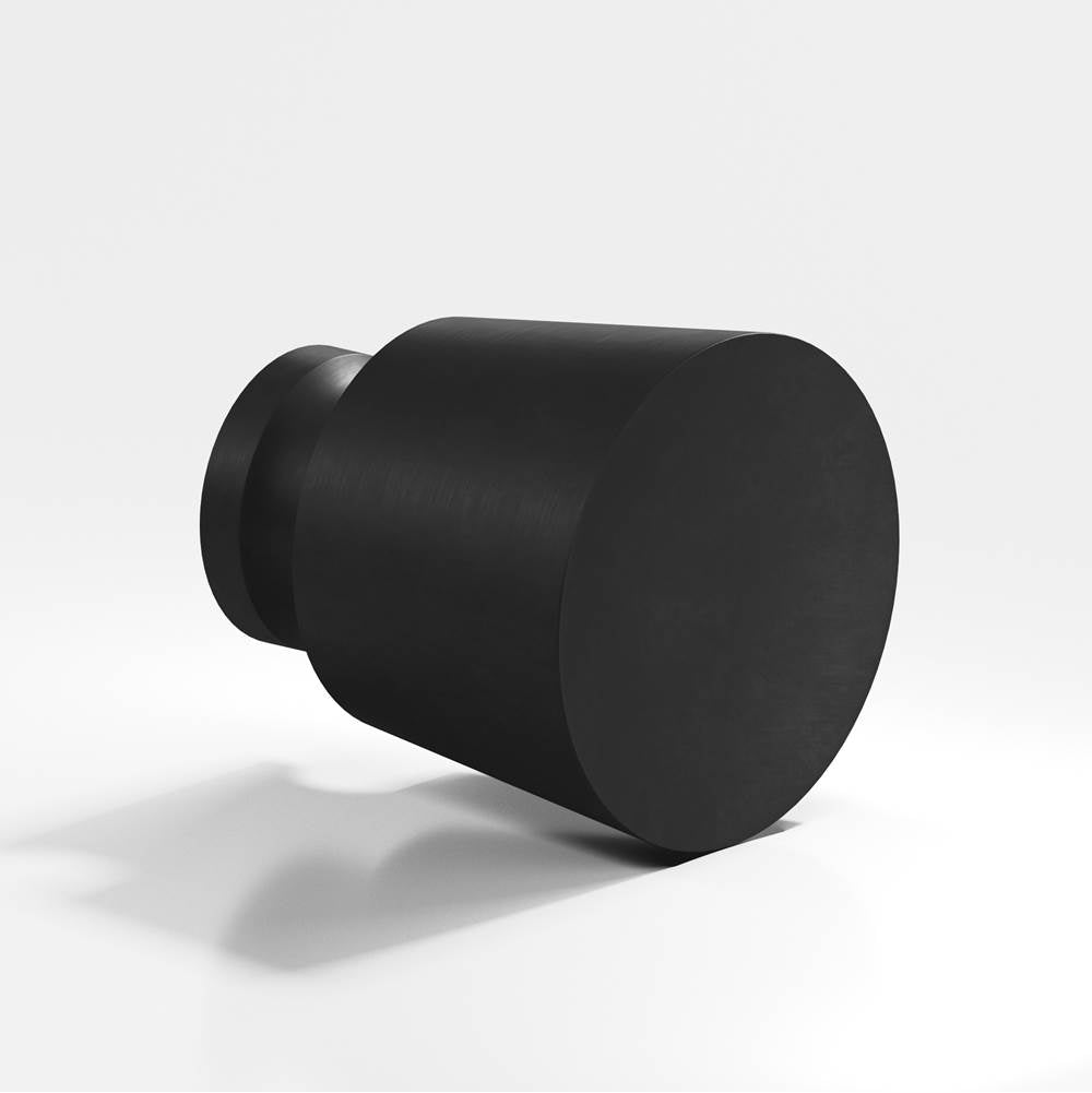 Colonial Bronze - 1'' diameter Round, tapered Cabinet Knob, Back-to-Back Shower Door Knob Kit hand finished in Matte Satin Black - Matte Satin Black