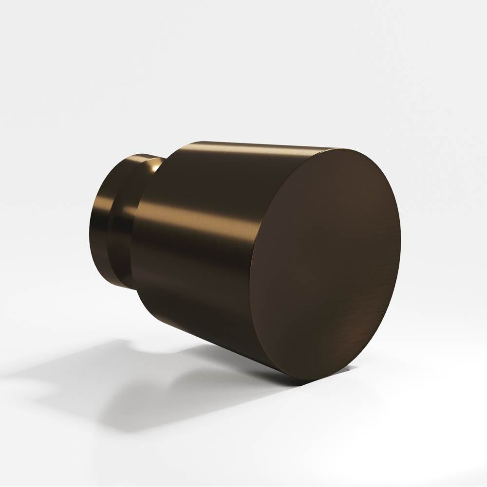 Colonial Bronze - 1'' diameter Round, tapered Cabinet Knob, Back-to-Back Shower Door Knob Kit hand finished in Oil Rubbed Bronze - Oil Rubbed Bronze