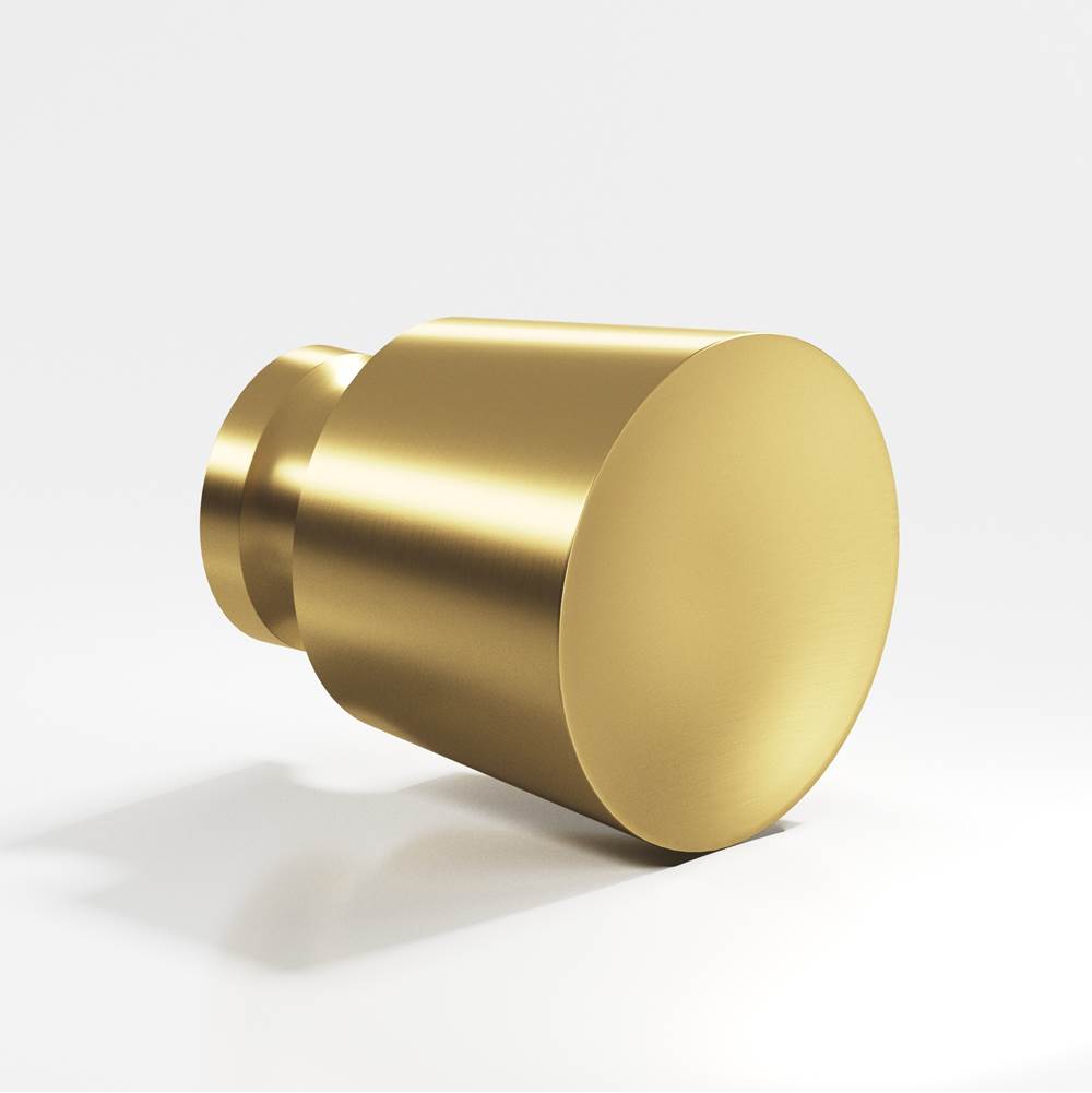 Colonial Bronze - 1'' diameter Round, tapered Cabinet Knob, Back-to-Back Shower Door Knob Kit hand finished in Satin Brass - Satin Brass