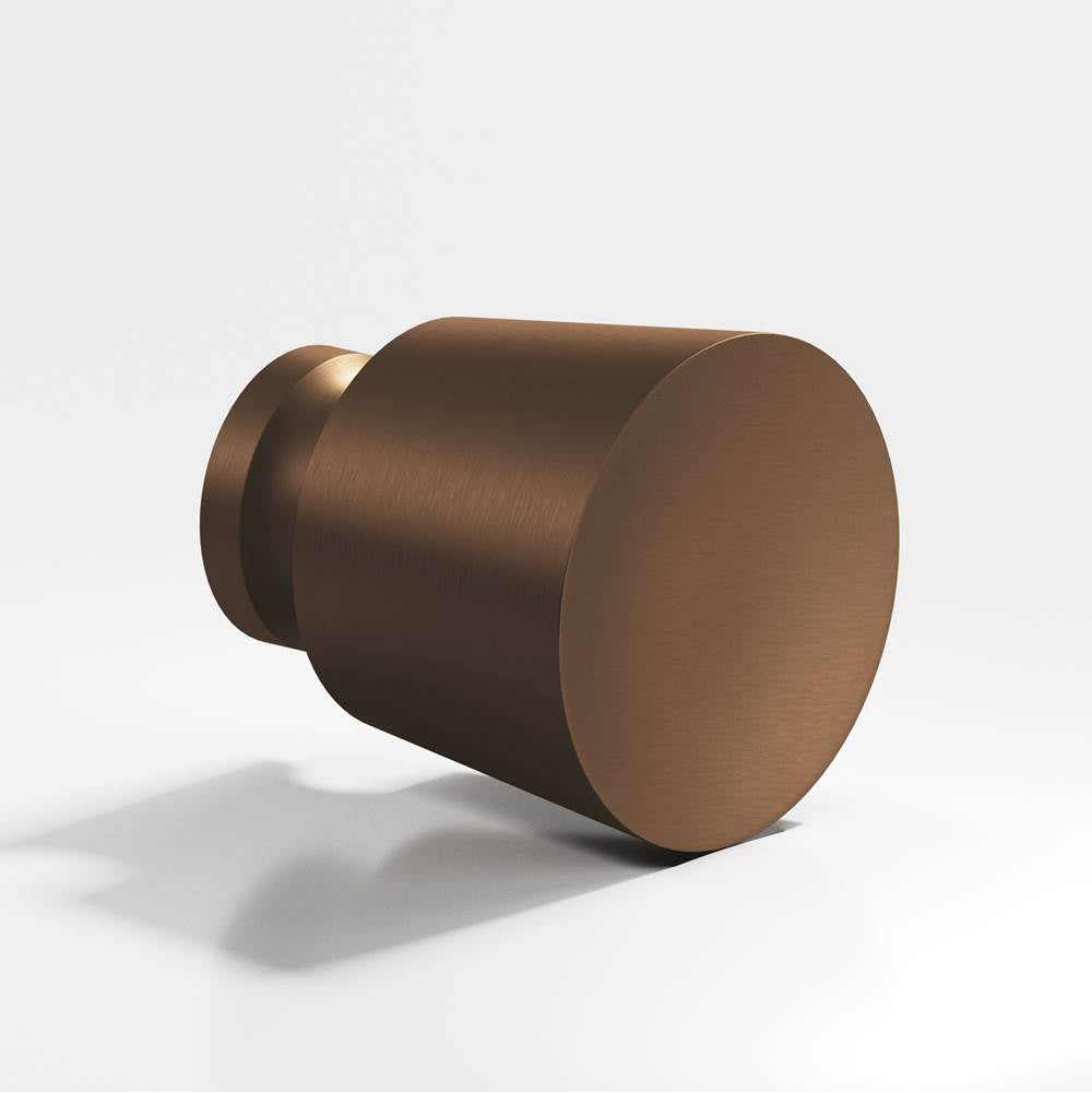 Colonial Bronze - 1'' diameter Round, tapered Cabinet Knob, Back-to-Back Shower Door Knob Kit hand finished in Matte Oil Rubbed Bronze - Matte Oil Rubbed Bronze
