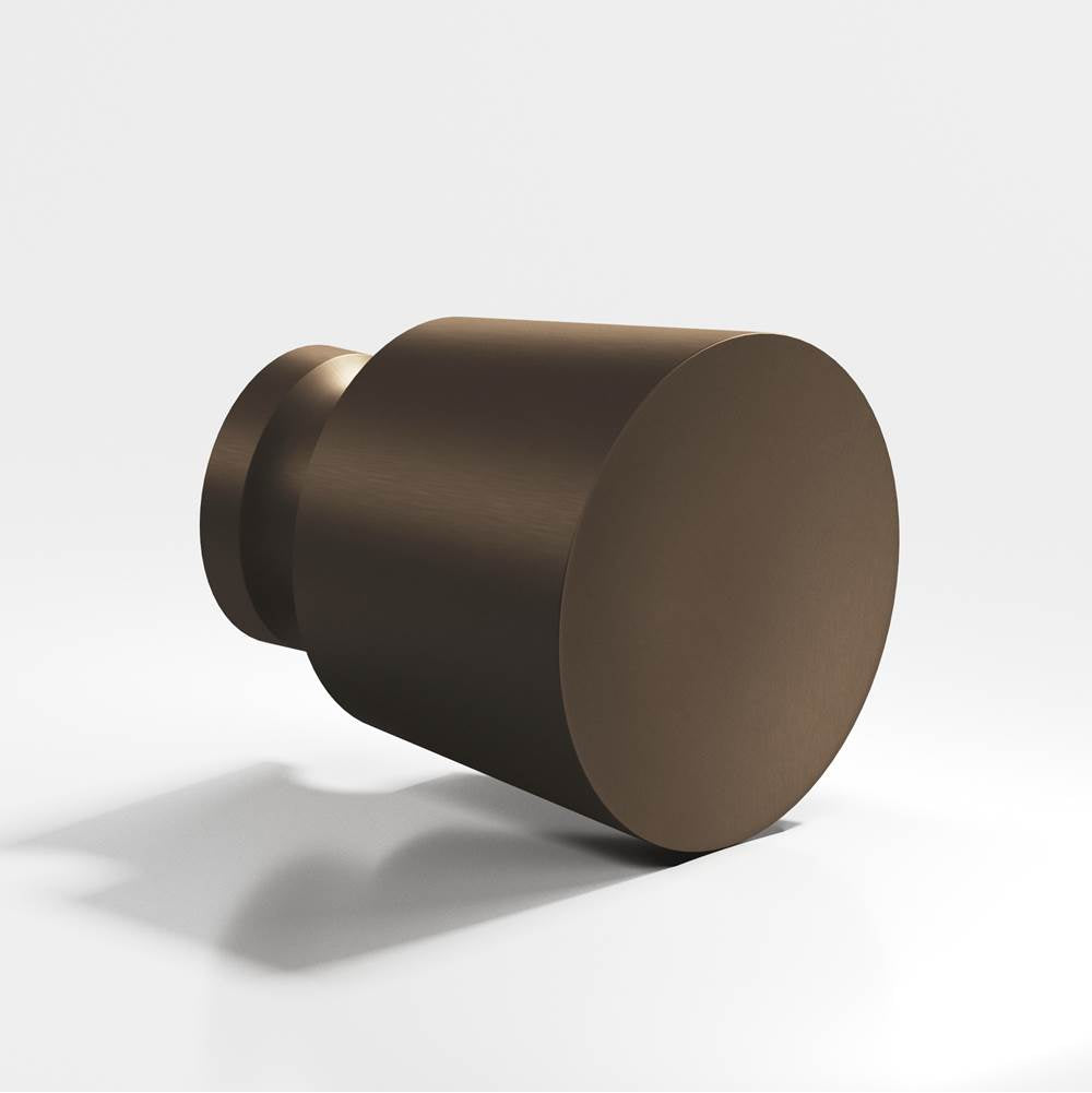 Colonial Bronze - 1.25'' diameter Round, tapered Cabinet Knob, Back-to-Back Shower Door Knob Kit hand finished in Heritage Bronze - Heritage Bronze