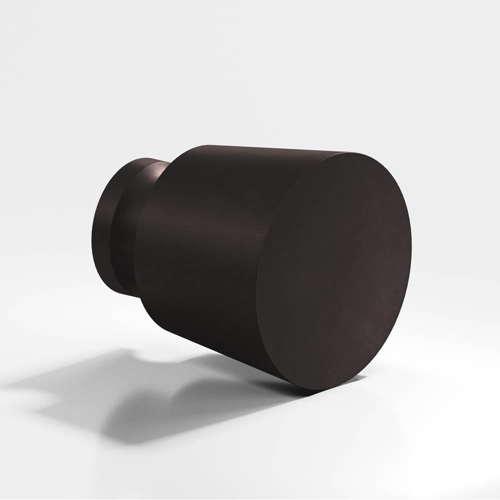 Colonial Bronze - 1'' diameter Round, tapered Cabinet Knob, Back-to-Back Shower Door Knob Kit hand finished in Matte Dark Statuary Bronze - Matte Dark Statuary Bronze