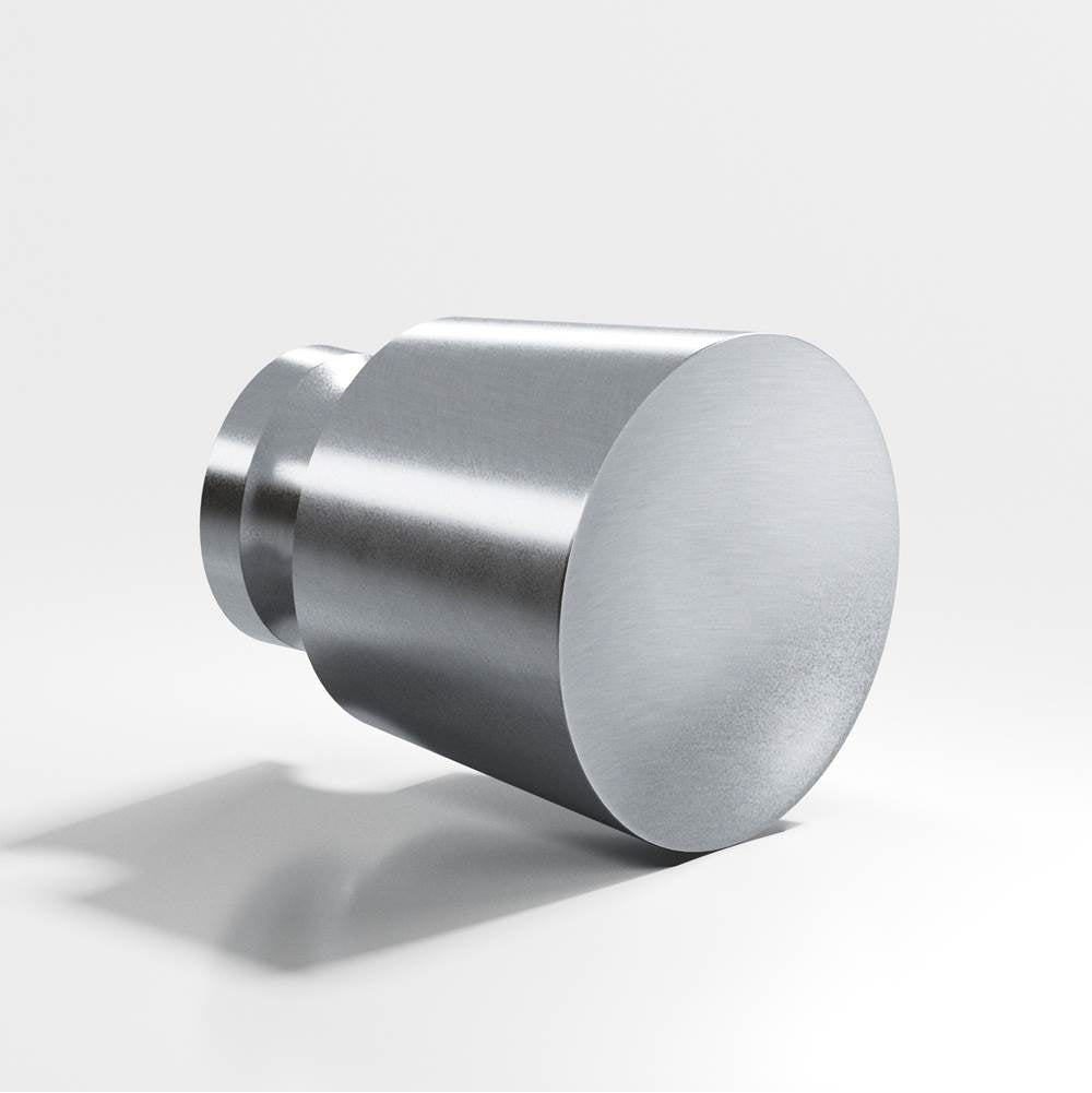 Colonial Bronze - 1'' diameter Round, tapered Cabinet Knob, Back-to-Back Shower Door Knob Kit hand finished in Satin Chrome - Satin Chrome