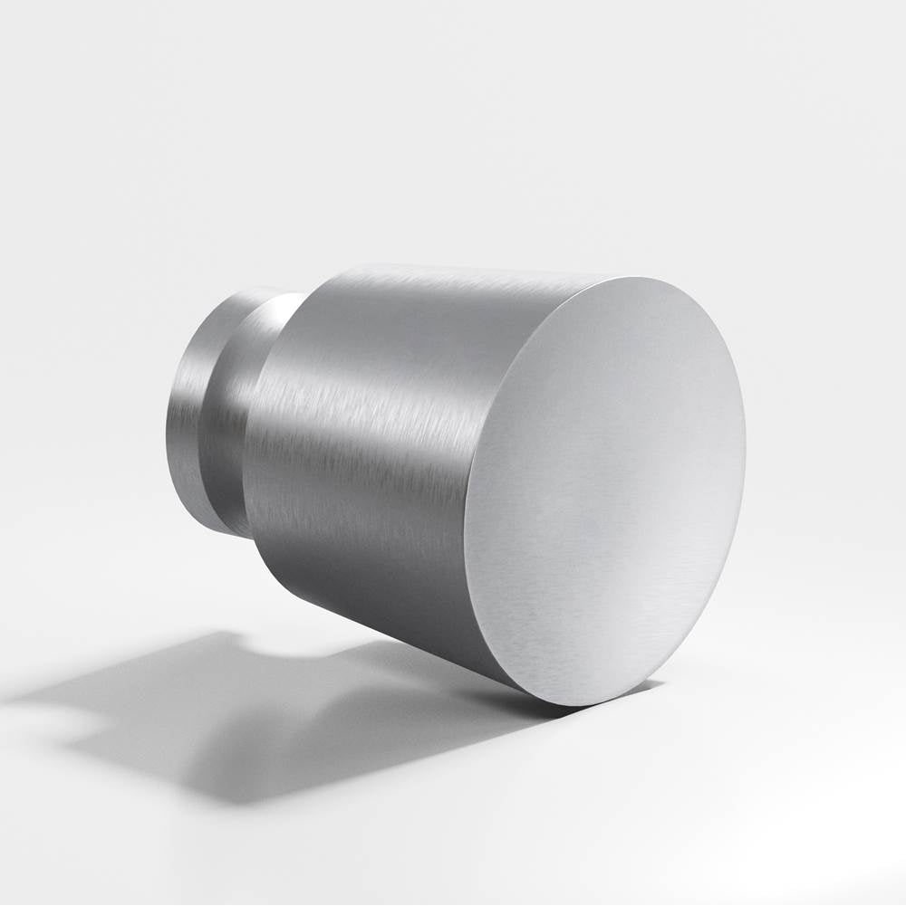Colonial Bronze - 1'' diameter Round, tapered Cabinet Knob, Back-to-Back Shower Door Knob Kit hand finished in Matte Satin Chrome - Matte Satin Chrome