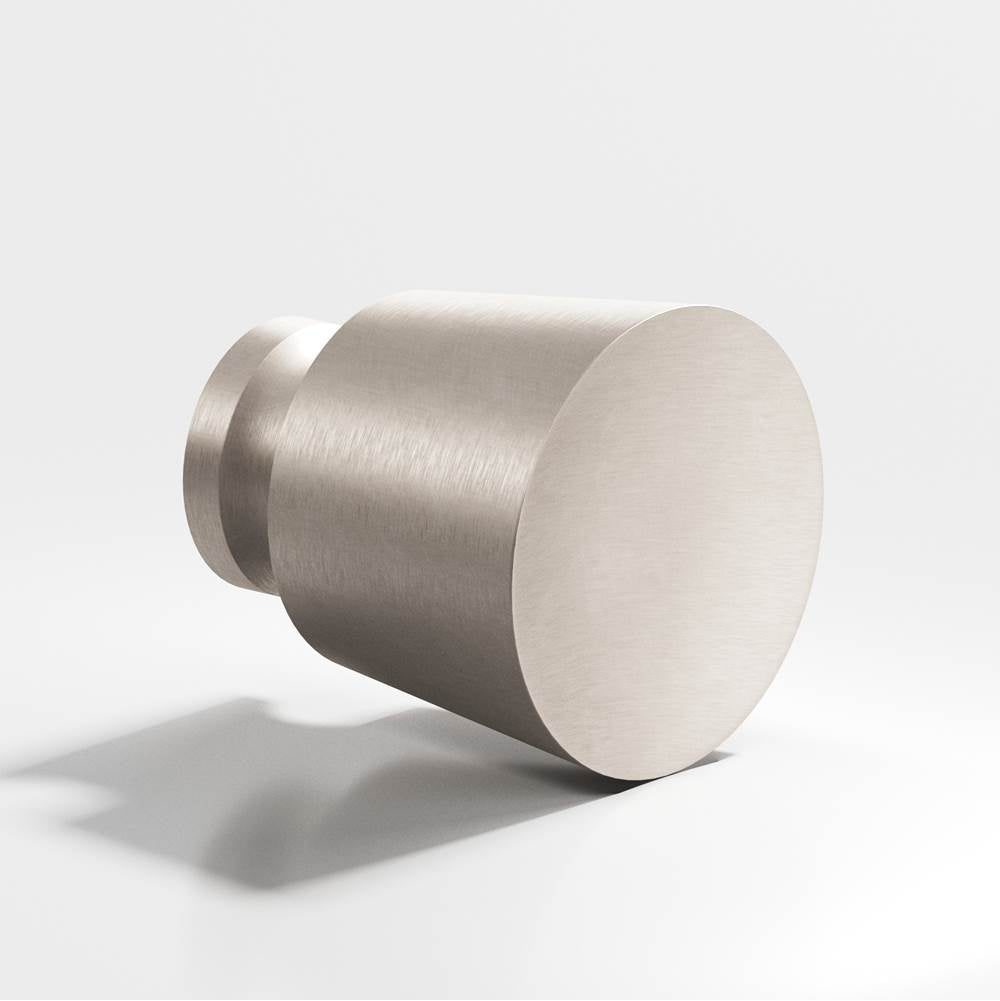 Colonial Bronze - 1'' diameter Round, tapered Cabinet Knob, Back-to-Back Shower Door Knob Kit hand finished in Matte Satin Nickel - Matte Satin Nickel