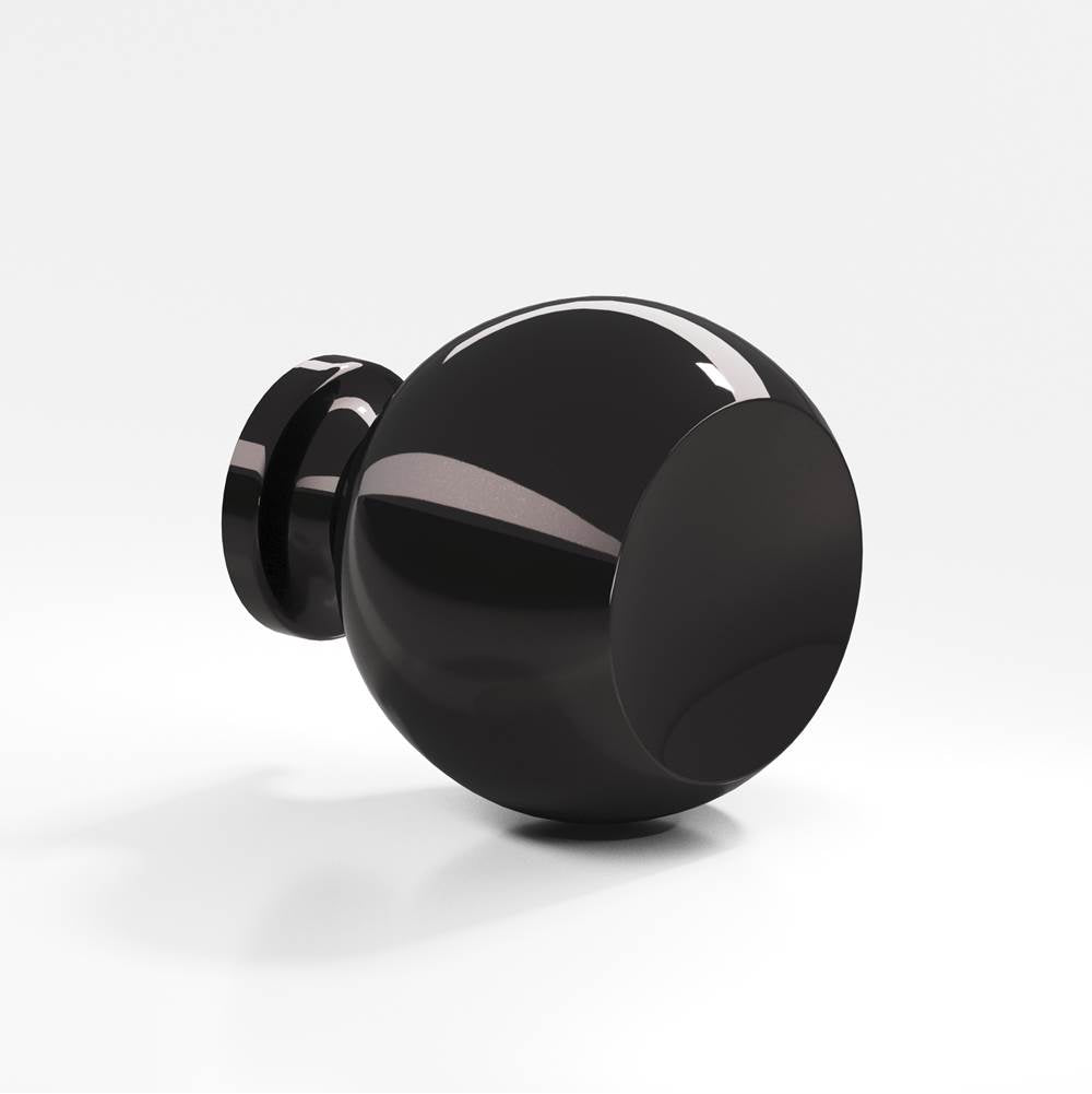 Colonial Bronze - 1.25'' diameter Round Cabinet Knob, Back-to-Back Shower Door Knob Kit hand finished in Satin Black - Satin Black