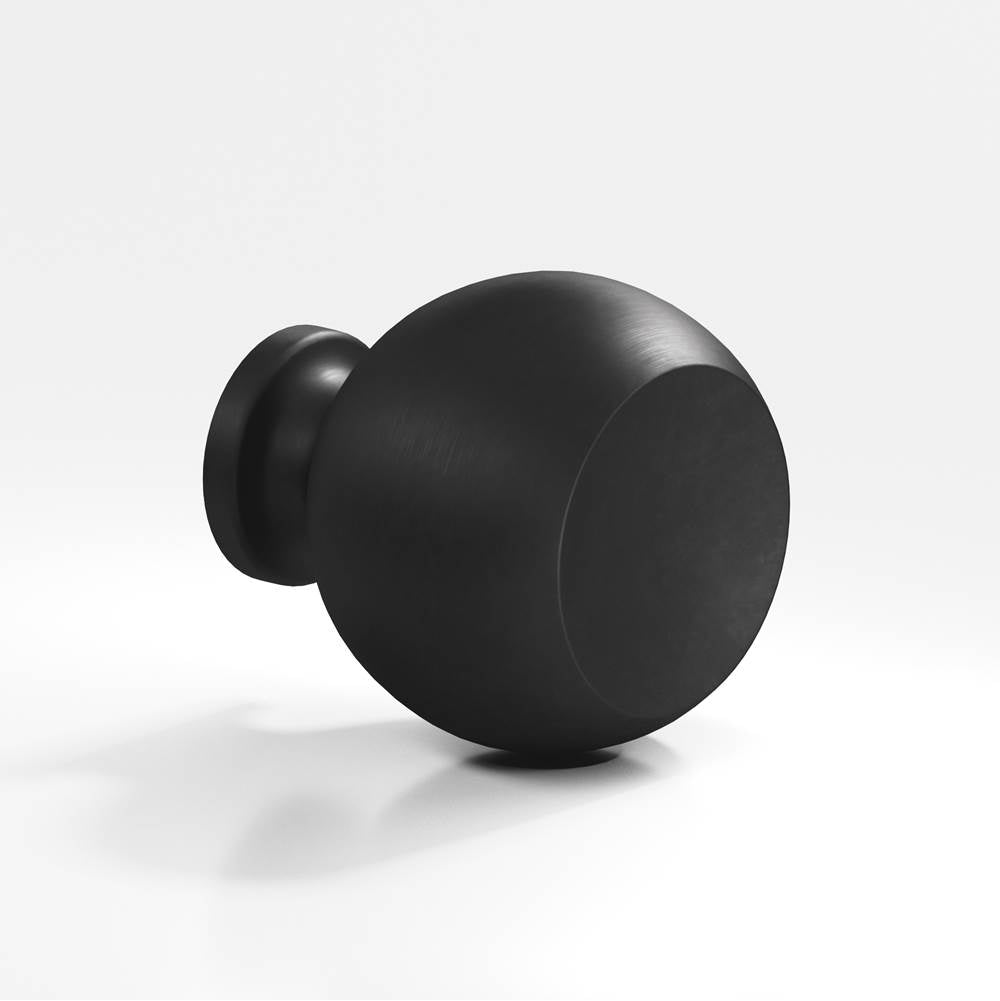 Colonial Bronze - 1.25'' diameter Round Cabinet Knob, Back-to-Back Shower Door Knob Kit hand finished in Matte Satin Black - Matte Satin Black