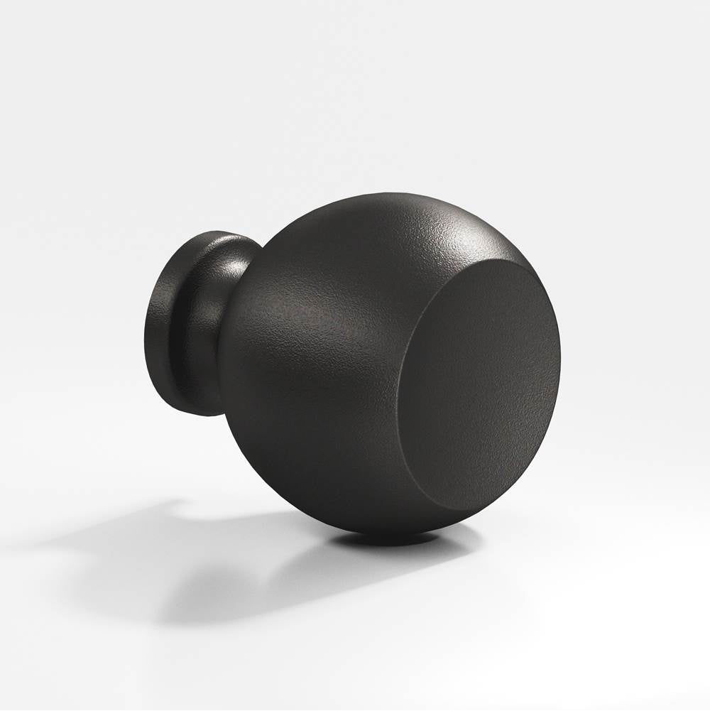 Colonial Bronze - 1'' diameter Round Cabinet Knob hand finished in Frost Black - Frost Black