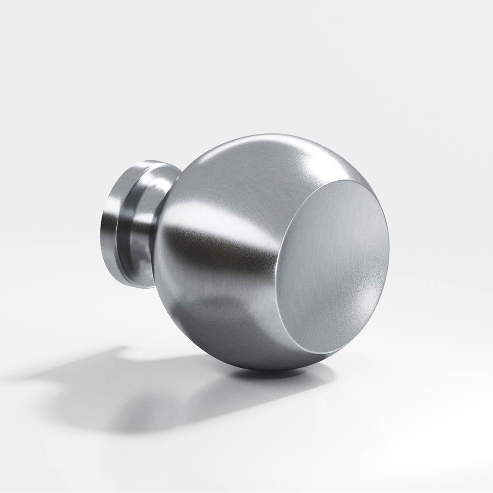 Colonial Bronze - 1.25'' diameter Round Cabinet Knob, Back-to-Back Shower Door Knob Kit hand finished in Satin Chrome - Satin Chrome