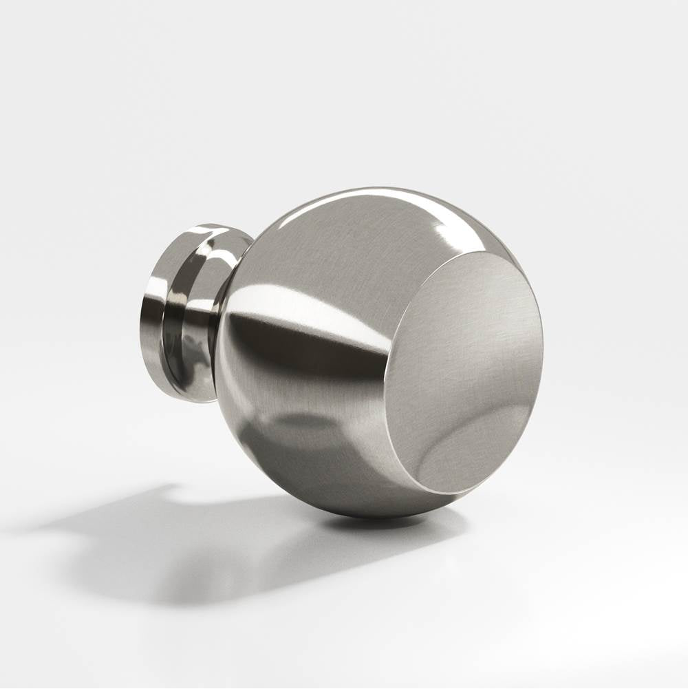 Colonial Bronze - 1.25'' diameter Round Cabinet Knob, Back-to-Back Shower Door Knob Kit hand finished in Nickel Stainless - Nickel Stainless