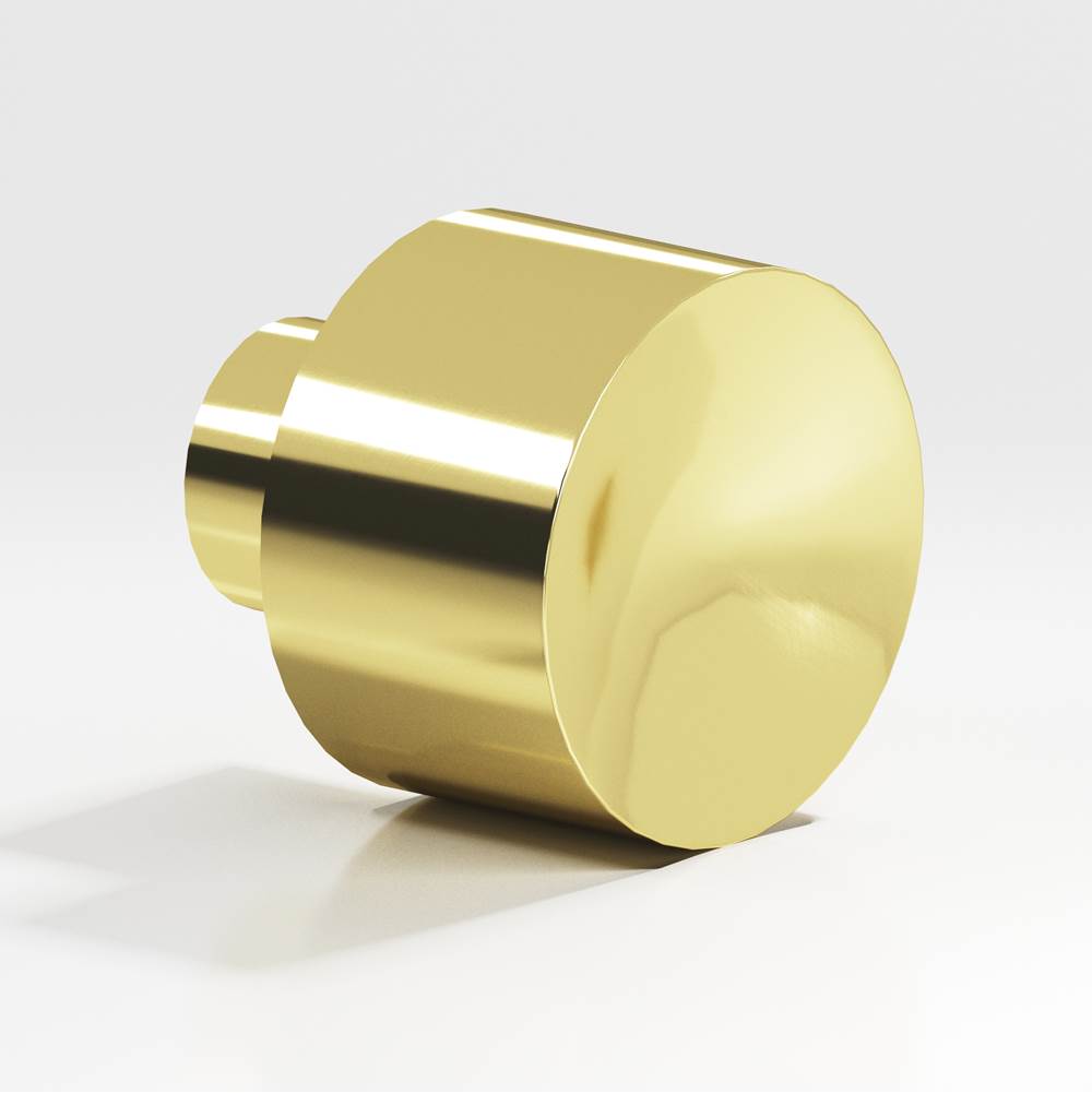 Colonial Bronze - 1.25'' diameter Round Cabinet Knob hand finished in Polished Brass - Polished Brass