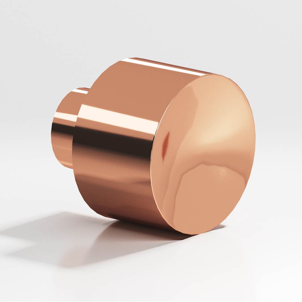 Colonial Bronze - 1'' diameter Round Cabinet Knob hand finished in Polished Copper - Polished Copper