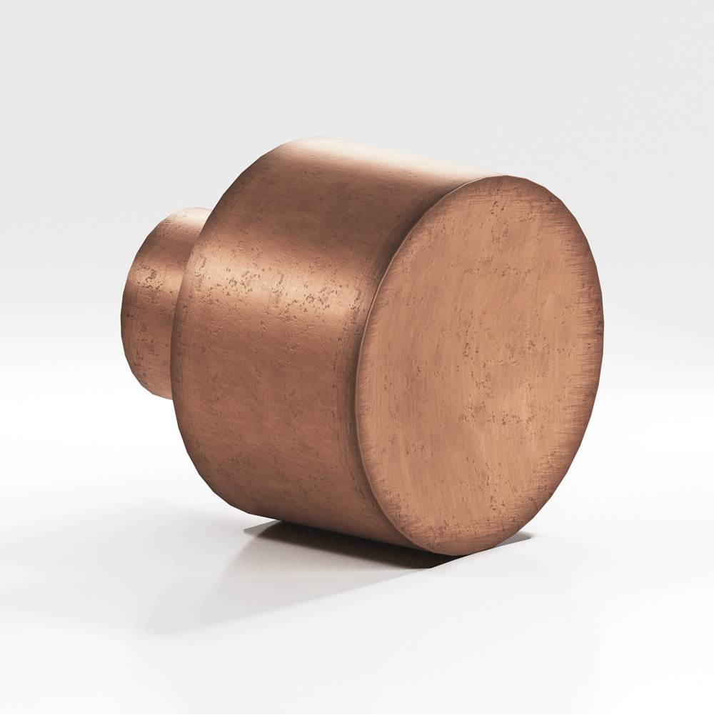 Colonial Bronze - 1'' diameter Round Cabinet Knob hand finished in Distressed Antique Copper - Distressed Antique Copper