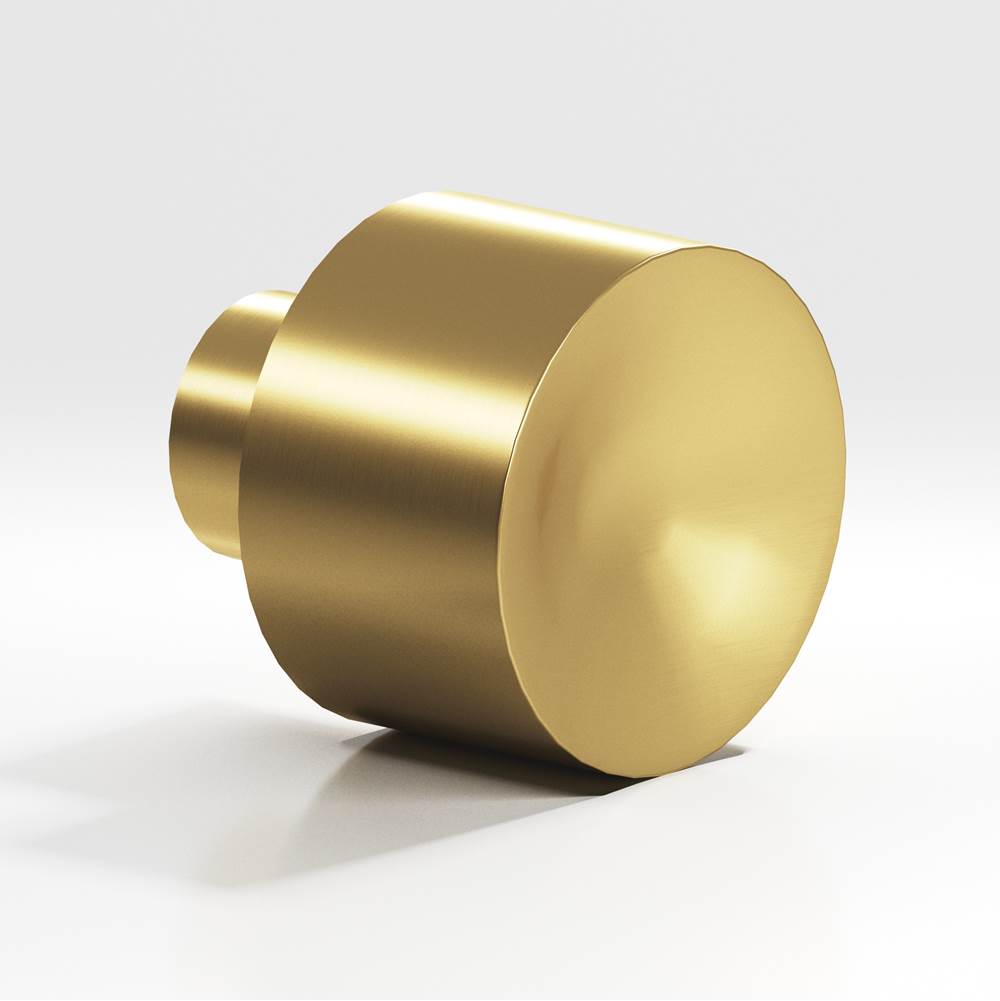 Colonial Bronze - 1'' diameter Round Cabinet Knob hand finished in Satin Brass - Satin Brass