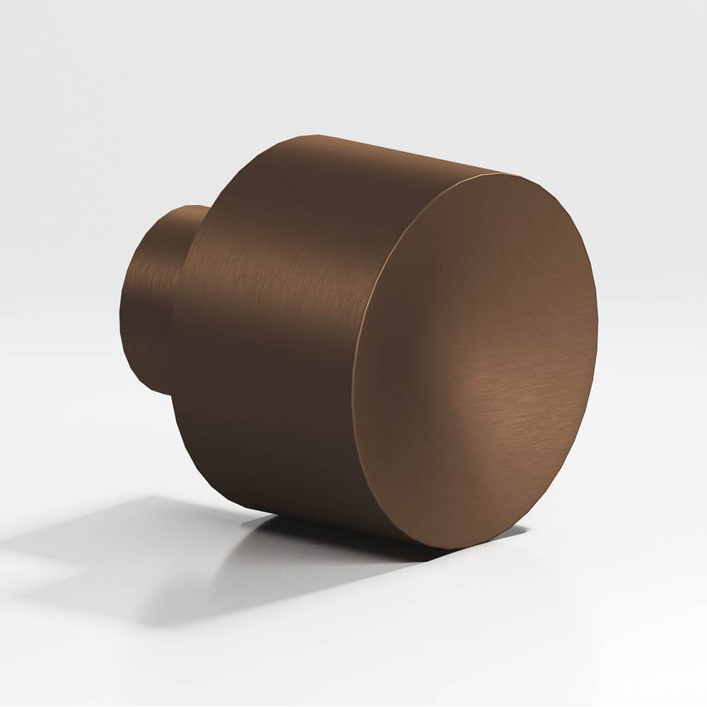 Colonial Bronze - 1'' diameter Round Cabinet Knob hand finished in Matte Oil Rubbed Bronze - Matte Oil Rubbed Bronze