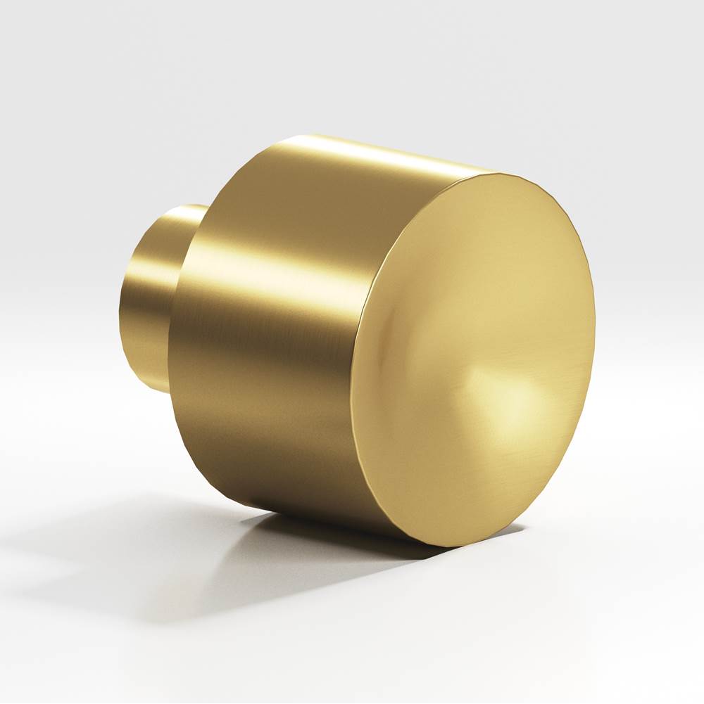 Colonial Bronze - 1.25'' diameter Round Cabinet Knob hand finished in Unlacquered Satin Brass - Unlacquered Satin Brass
