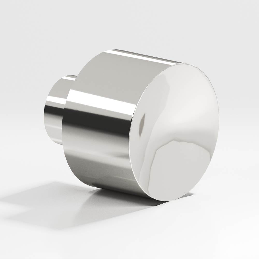 Colonial Bronze - 1'' diameter Round Cabinet Knob hand finished in Polished Nickel - Polished Nickel
