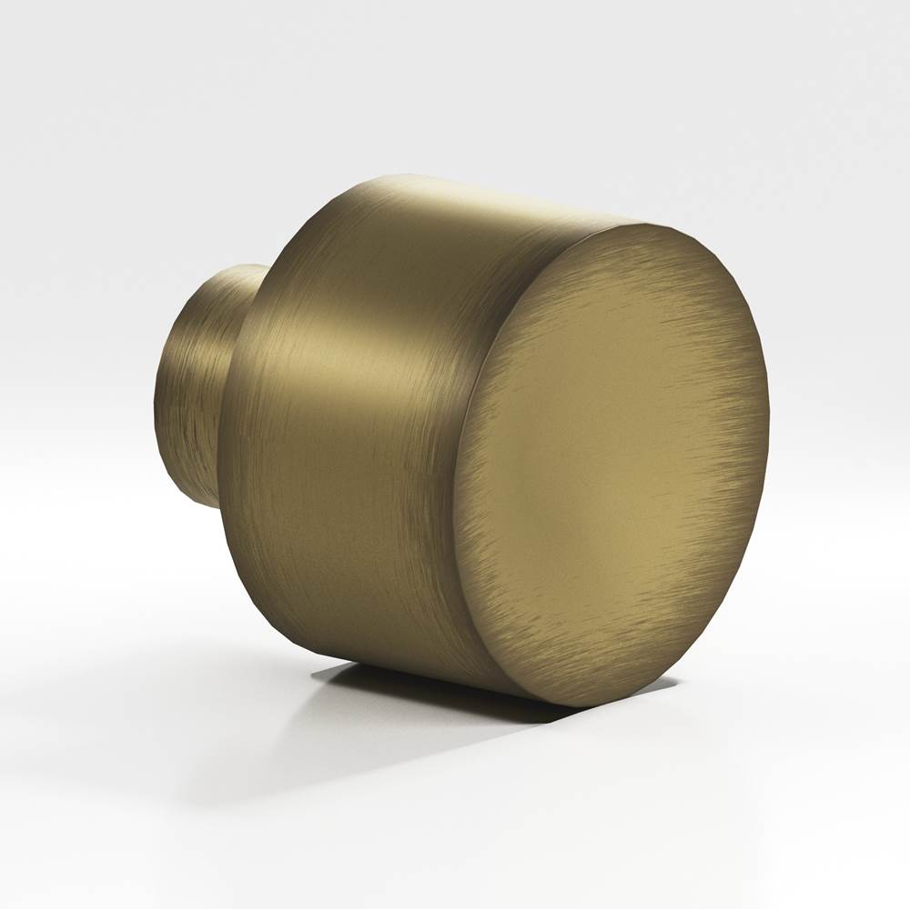 Colonial Bronze - 1'' diameter Round Cabinet Knob hand finished in Matte Antique Satin Brass - Matte Antique Satin Brass