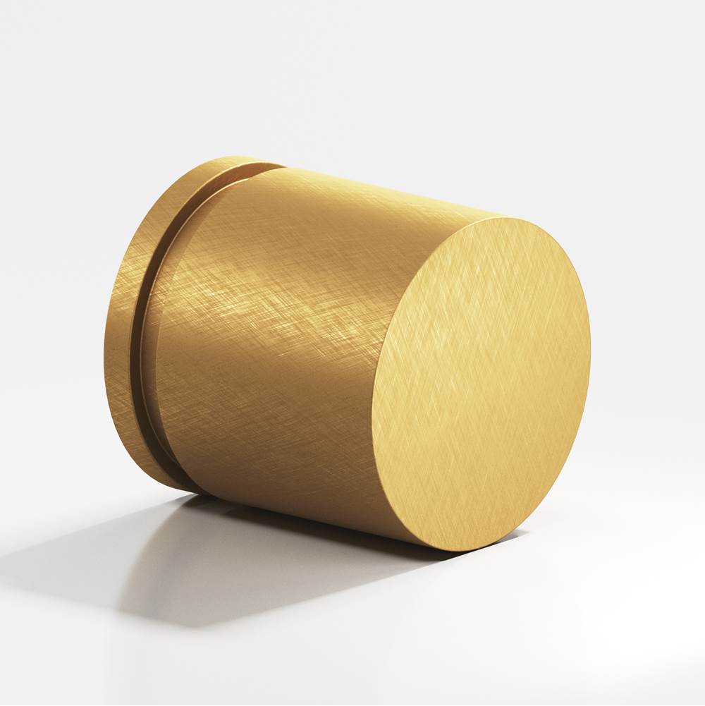 Colonial Bronze - 1.25'' diameter Round, grooved Cabinet Knob, Back-to-Back Shower Door Knob Kit hand finished in Weathered Brass - Weathered Brass