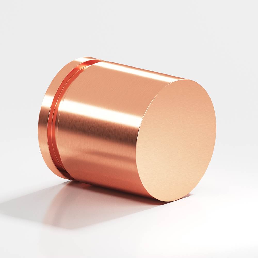 Colonial Bronze - 1.25'' diameter Round, grooved Cabinet Knob, Back-to-Back Shower Door Knob Kit hand finished in Satin Copper - Satin Copper