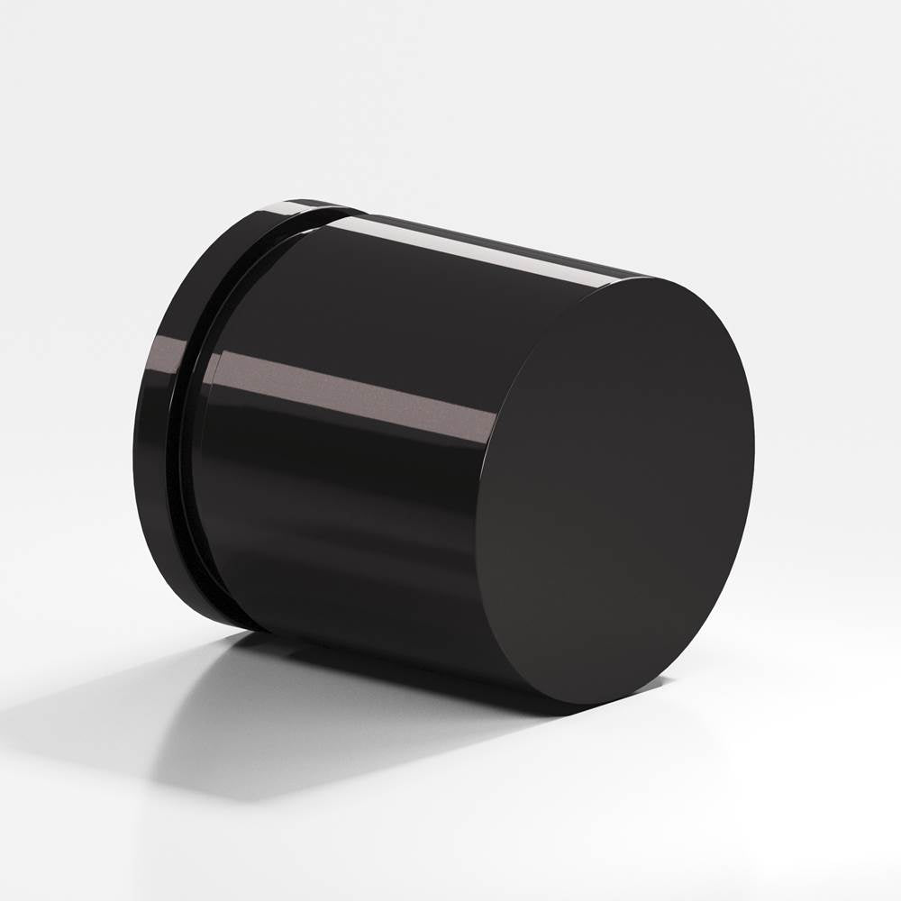 Colonial Bronze - 1.25'' diameter Round, grooved Cabinet Knob, Back-to-Back Shower Door Knob Kit hand finished in Satin Black - Satin Black