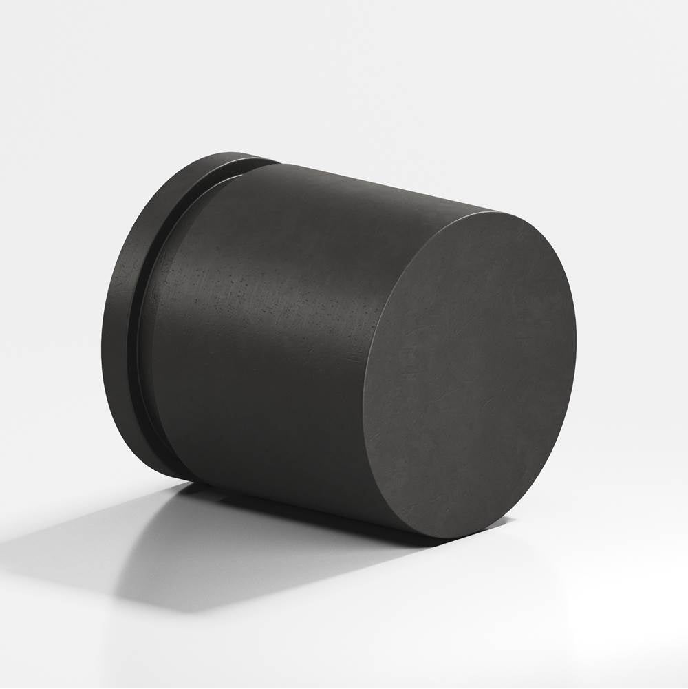 Colonial Bronze - 1'' diameter Round, grooved Cabinet Knob hand finished in Distressed Satin Black - Distressed Satin Black