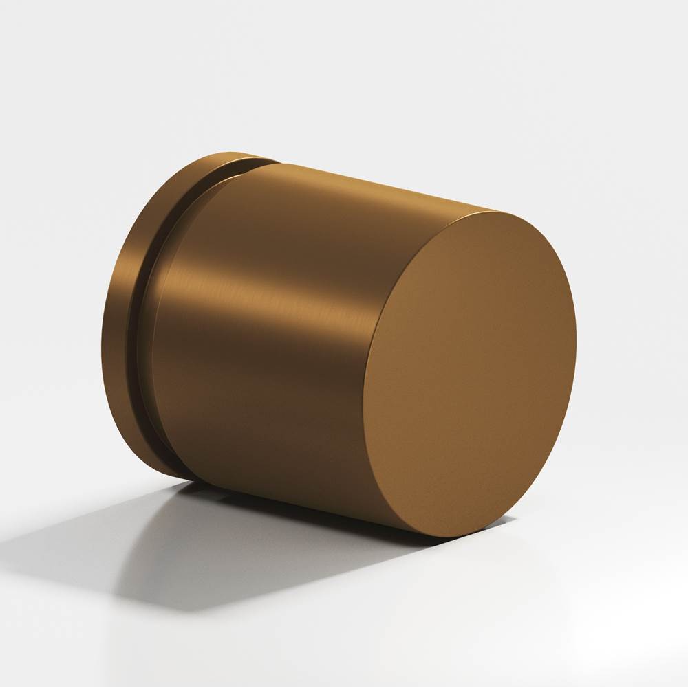 Colonial Bronze - 1.25'' diameter Round, grooved Cabinet Knob, Back-to-Back Shower Door Knob Kit hand finished in Matte Light Statuary Bronze - Matte Light Statuary Bronze