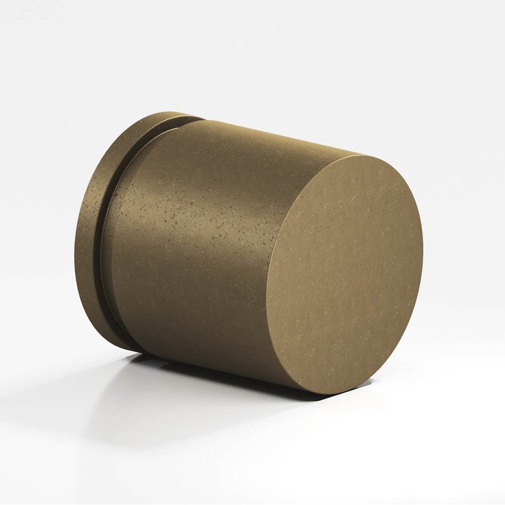 Colonial Bronze - 1.25'' diameter Round, grooved Cabinet Knob, Back-to-Back Shower Door Knob Kit hand finished in Distressed Oil Rubbed Bronze - Distressed Oil Rubbed Bronze