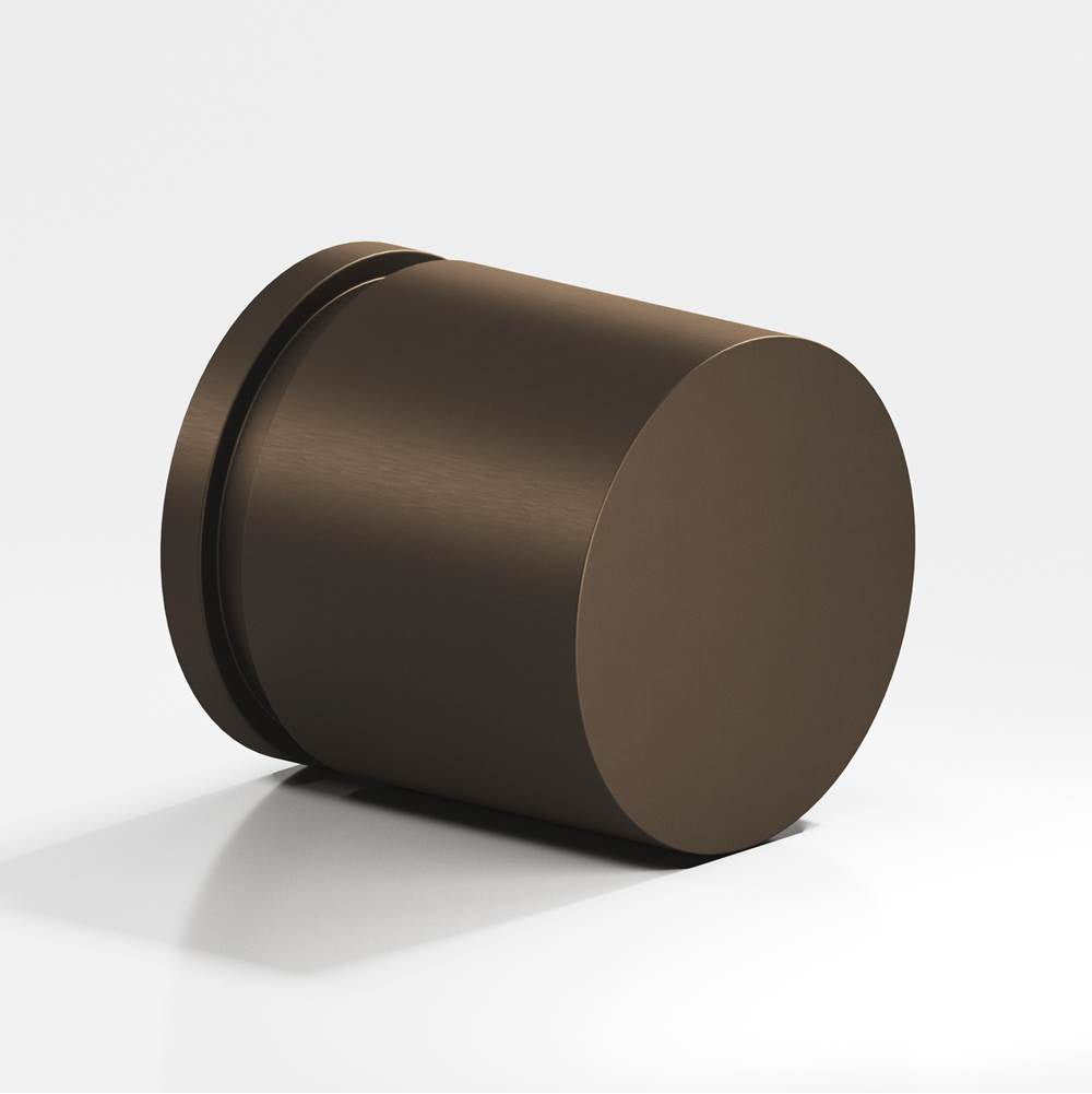 Colonial Bronze - 1.25'' diameter Round, grooved Cabinet Knob, Back-to-Back Shower Door Knob Kit hand finished in Heritage Bronze - Heritage Bronze