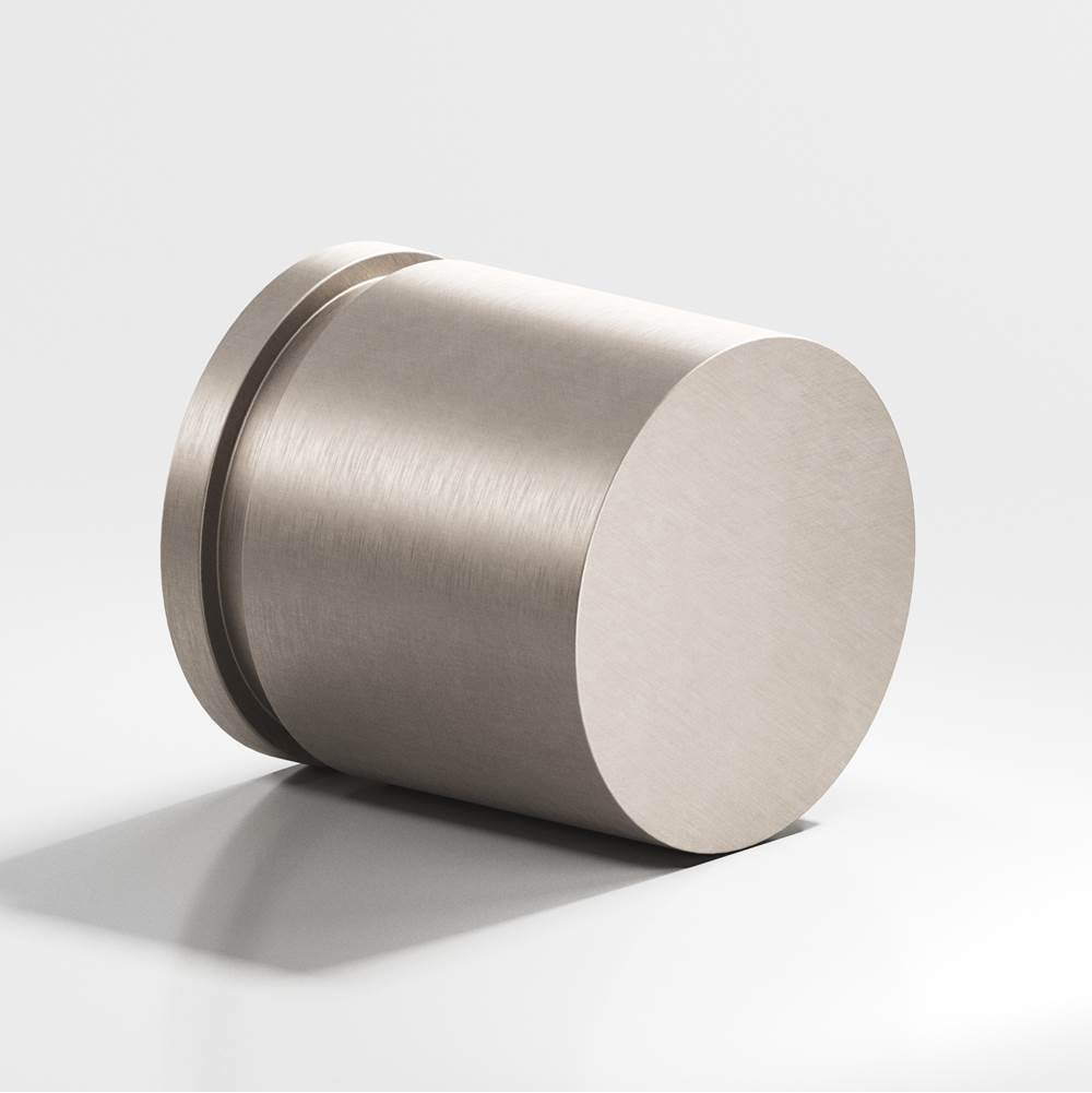 Colonial Bronze - 1'' diameter Round, grooved Cabinet Knob hand finished in Matte Satin Nickel - Matte Satin Nickel