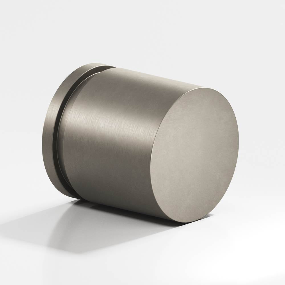 Colonial Bronze - 1.25'' diameter Round, grooved Cabinet Knob, Back-to-Back Shower Door Knob Kit hand finished in Matte Pewter - Matte Pewter