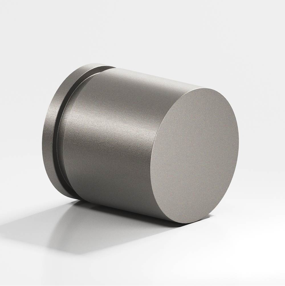 Colonial Bronze - 1.25'' diameter Round, grooved Cabinet Knob, Back-to-Back Shower Door Knob Kit hand finished in Frost Nickel - Frost Nickel