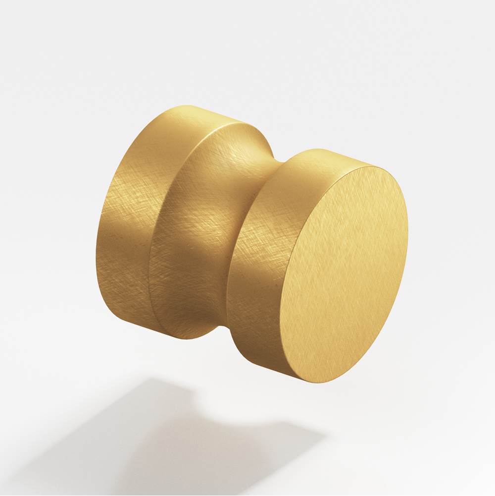 Colonial Bronze - 1.25'' diameter Round Cabinet Knob, Back-to-Back Shower Door Knob Kit hand finished in Weathered Brass - Weathered Brass